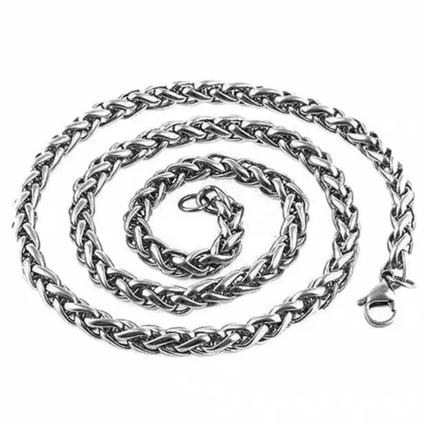 Geometric Titanium Steel Necklace Set Steel Color