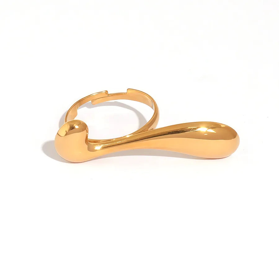 18K Gold Plated Geometric Stainless Steel Ring