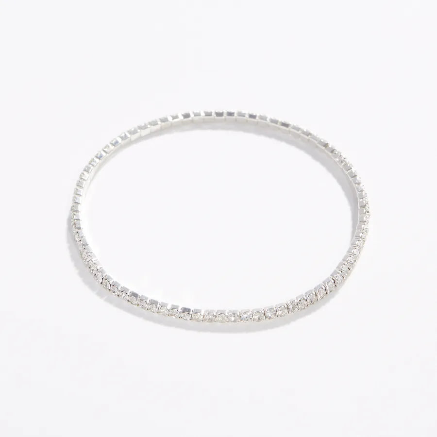 Elegant Gold-Plated Round Tennis Bracelet Silver