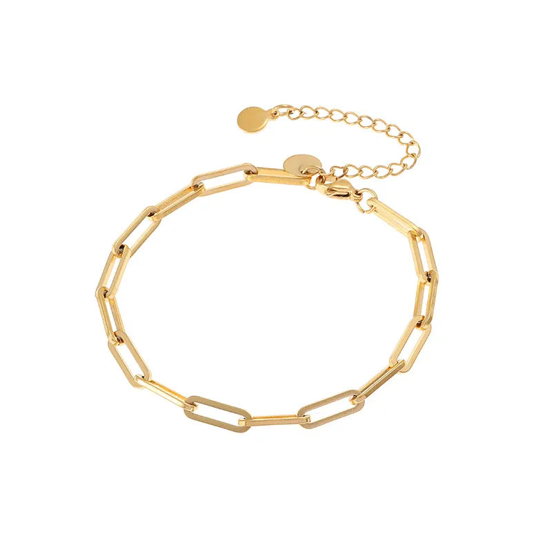 Unisex Titanium Steel Geometric Buckle Bracelet