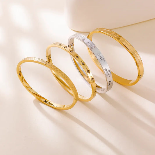 Abstract Color Block Gold Bracelet for Women