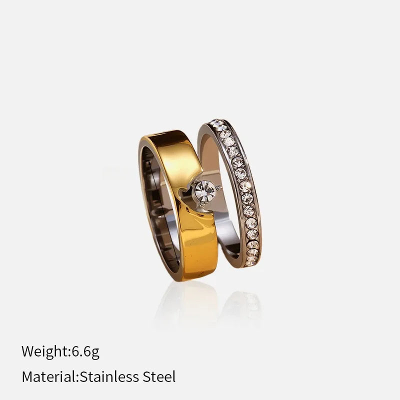 Gold Fishbone Stainless Steel Open Ring YHTSR-250332