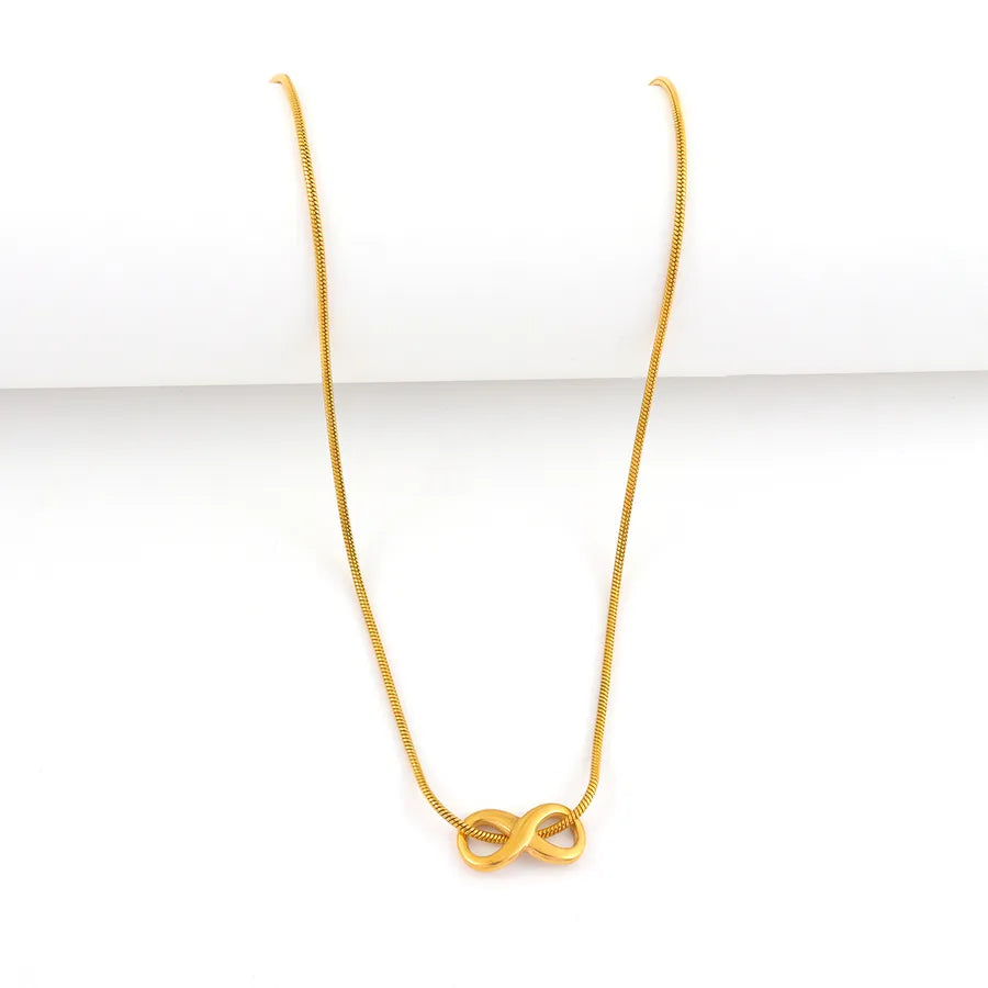 18K Gold Infinity Pendant Necklace – Stainless Steel