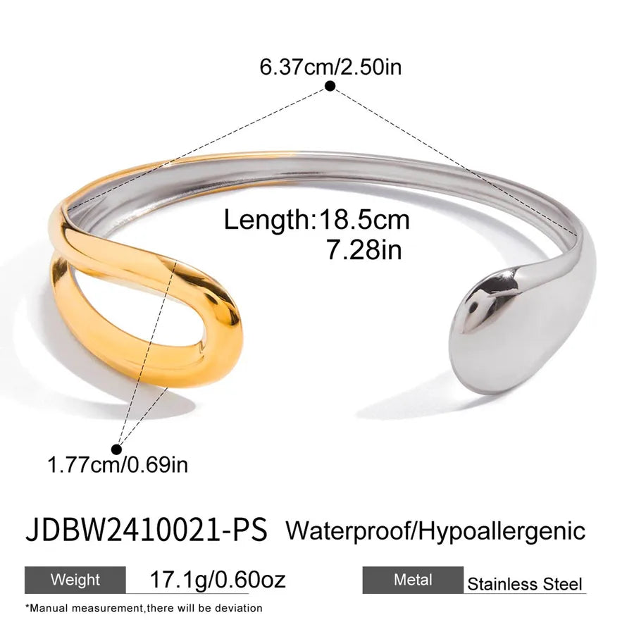 18K Gold PVD Geometric Stainless Steel Bangle JDBW2410021-PS