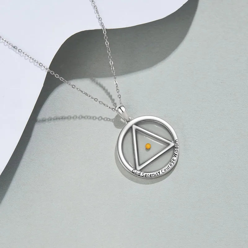 Stainless Steel Motivational Pendant Necklace Steel Color