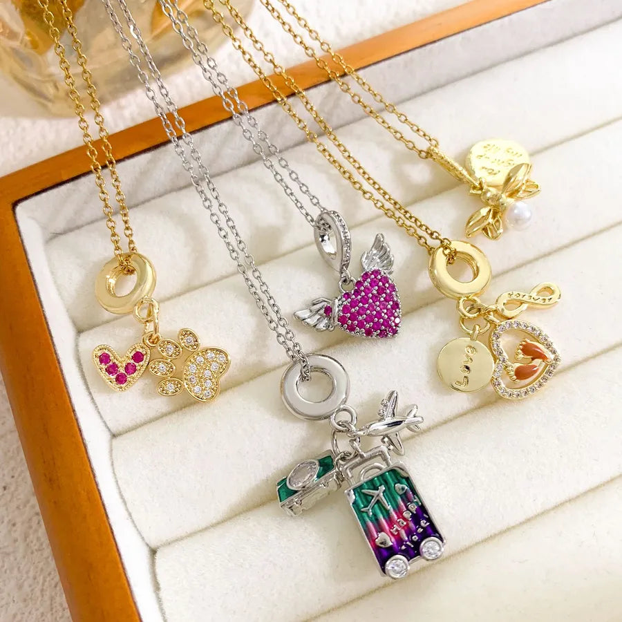 18K Gold Plated Zircon Pendant Necklace