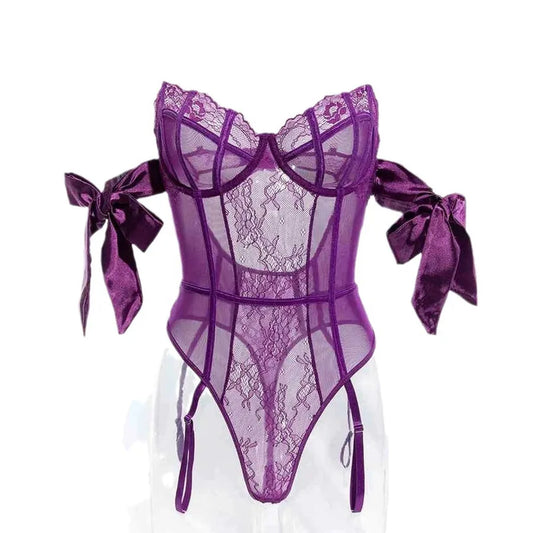 Women's Lace Lingerie Set with Stockings