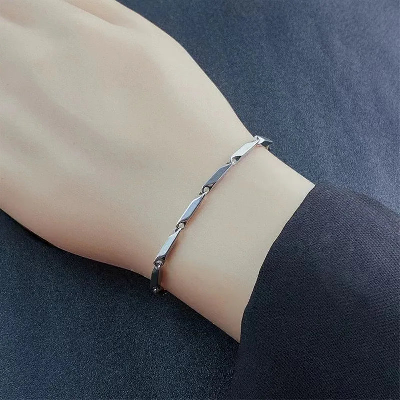 Titanium Steel Geometric Rod Bracelet