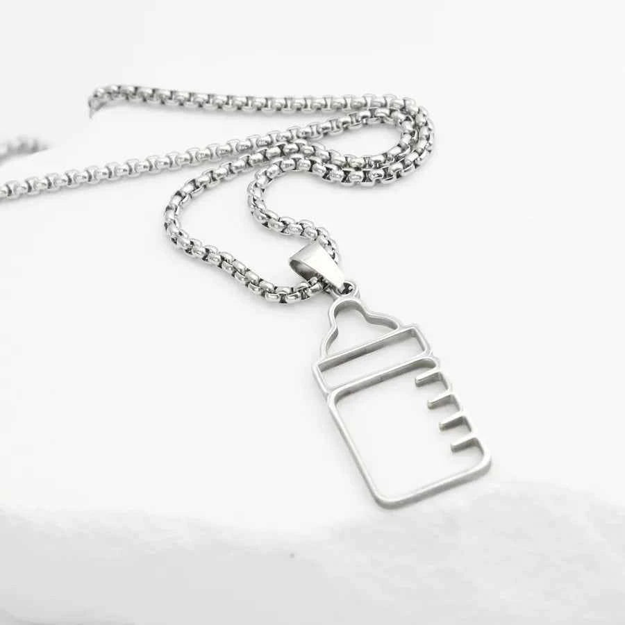 Cute Stainless Steel Milk Bottle Necklace