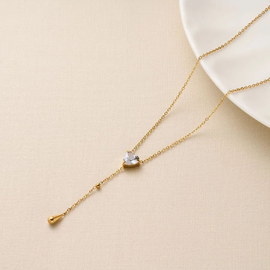 18K Gold Plated Heart Tassel Necklace