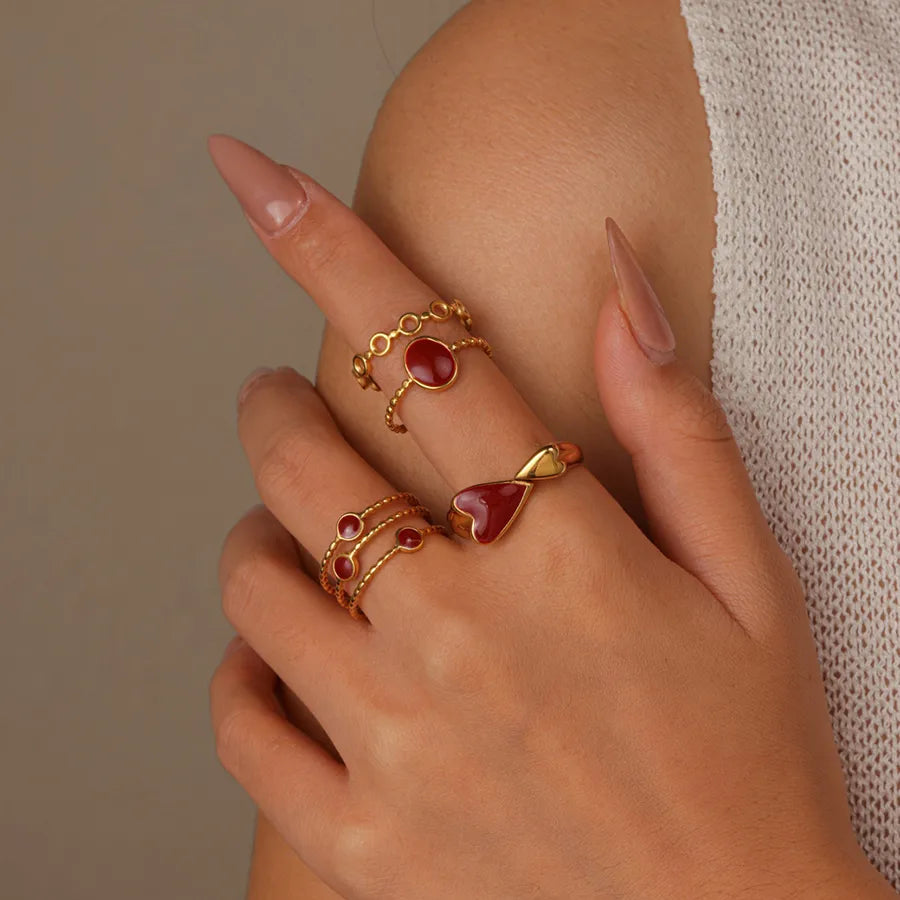 18K Gold Plated Triple Layer Heart Ring