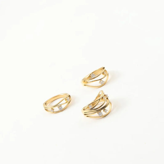 18K Gold Plated Geometric Titanium Steel Ring