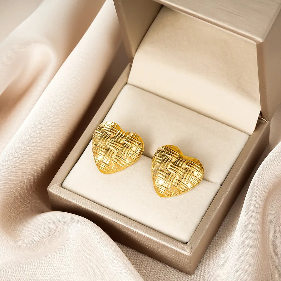 Irregular 18K Gold Plated Stainless Steel Earrings E1378-A (Gold Stud Earrings Pairs)