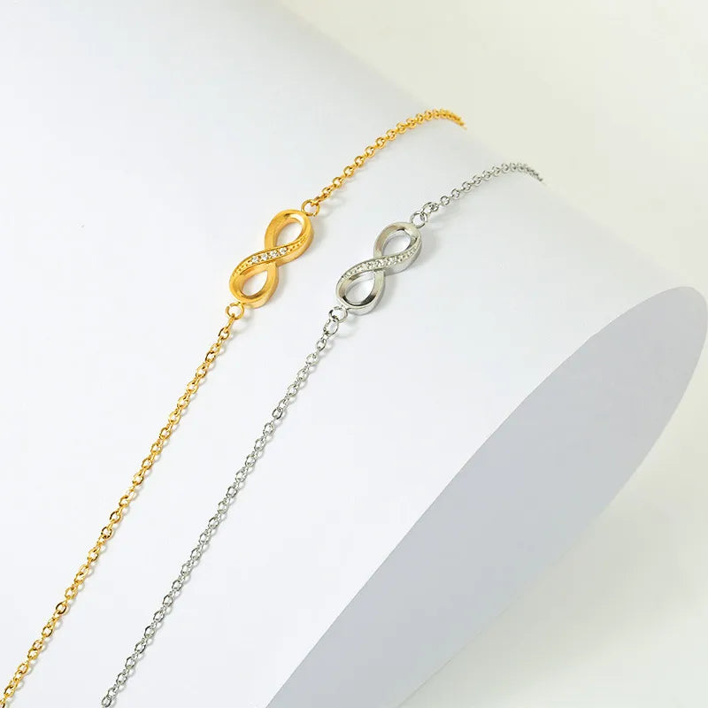 Infinity Circle Diamond Bracelet - Titanium Steel