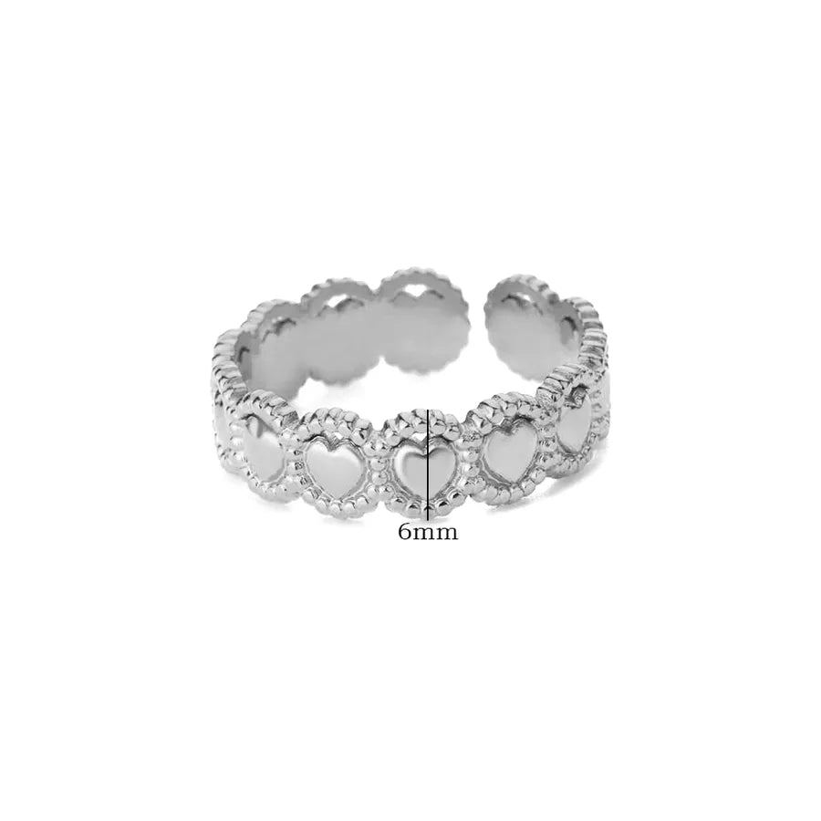 18K Gold Heart Ring – Stainless Steel, PVD Coated 12