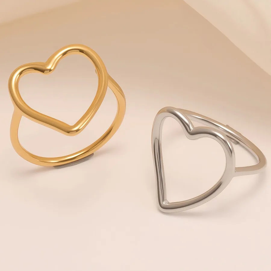 Heart-Shaped Stainless Steel Ring for Women