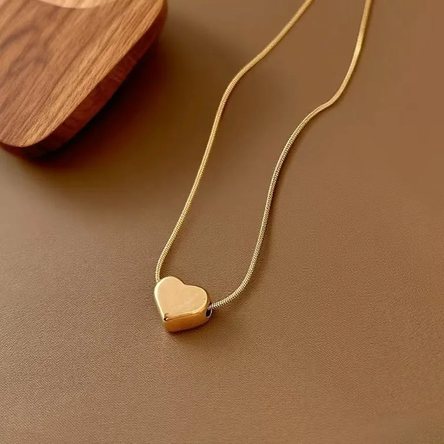 Titanium Steel Heart Pendant Necklace