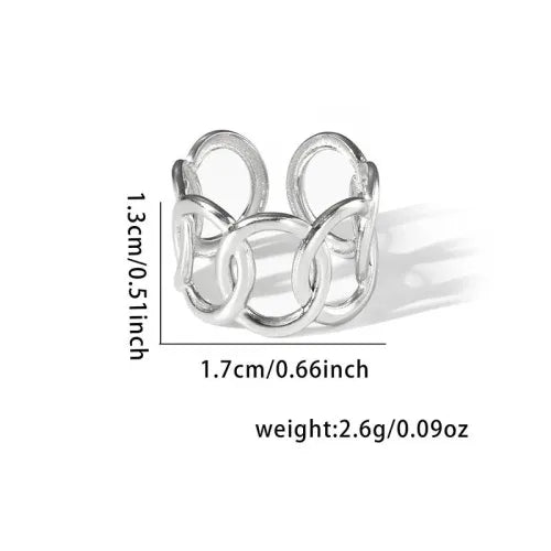 Titanium Steel Fish Tail Ring for Women Adjustable Opening TYR0353$