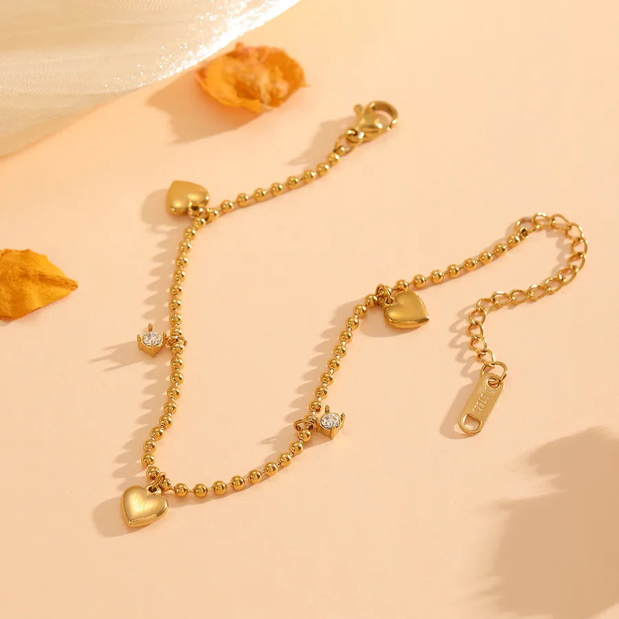 18K Gold Plated Heart Bracelet for Women