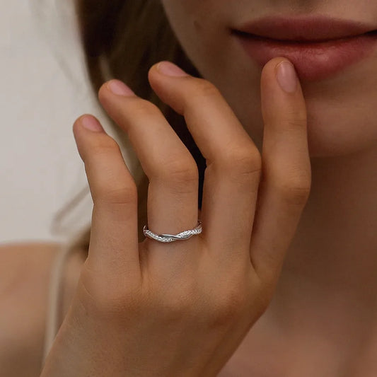 Women's 925 Silver Moissanite Wedding Ring