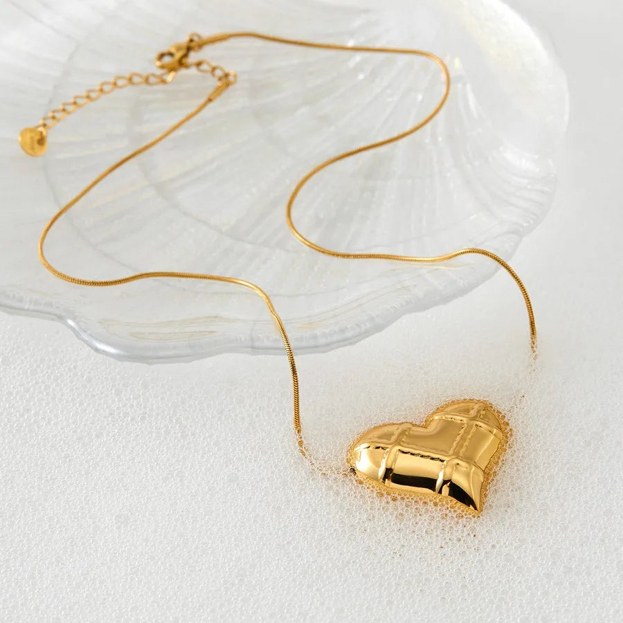 Stainless Steel Heart Pendant Necklace for Women