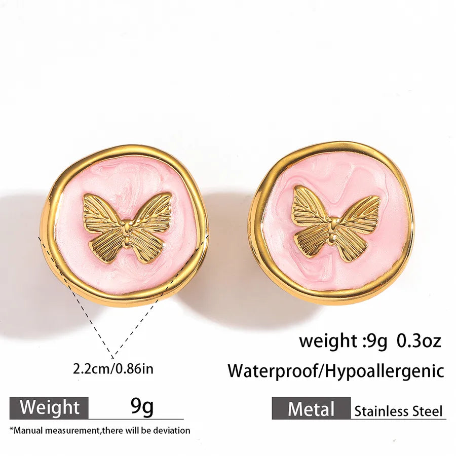 Gold Leaf Drop Earrings – Titanium Steel & Acrylic 7#