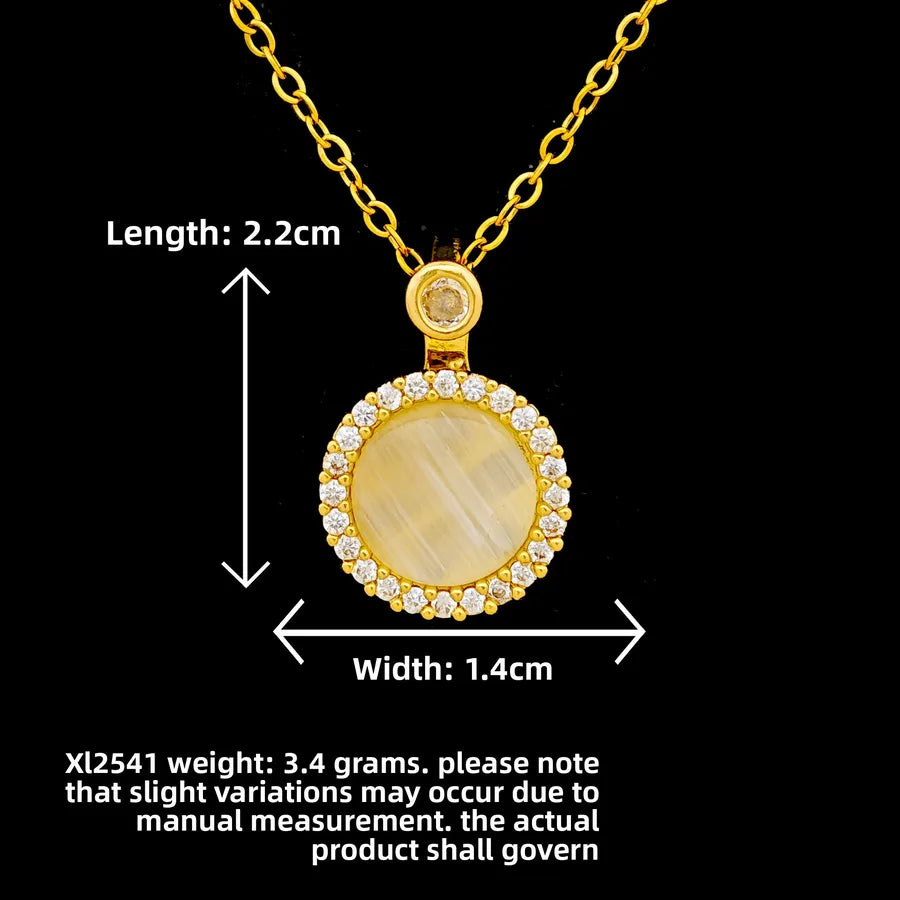 Butterfly & Whale Couple Pendant Necklace XL2541 Rotating Large Cat's Eye Necklace Gold