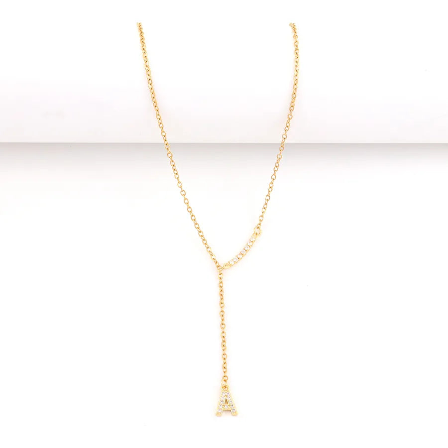 18K Gold Plated Letter Pendant Necklace