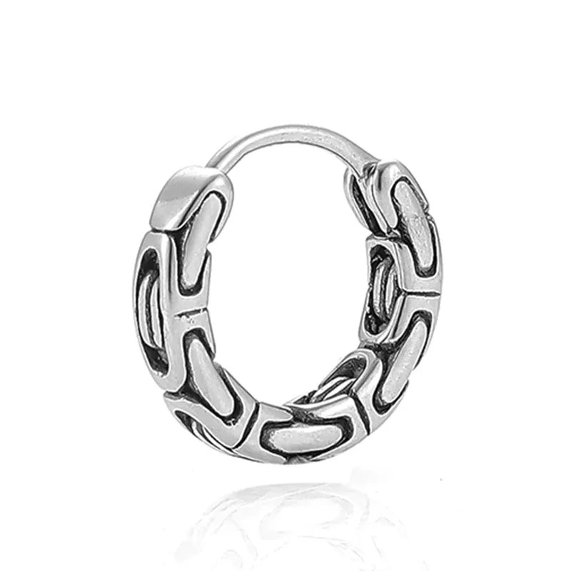 Unisex Silver Stainless Steel Clip-On Hoop Earrings Average Size Silver 2#