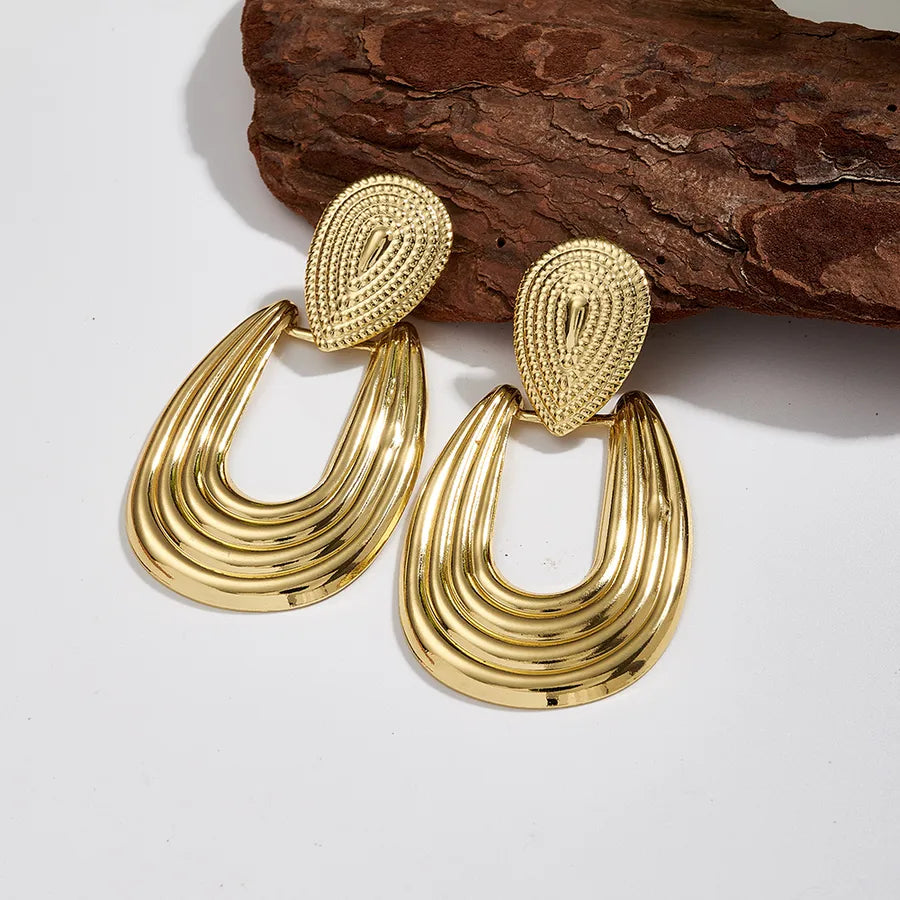 Gold Geometric Stainless Steel Earrings