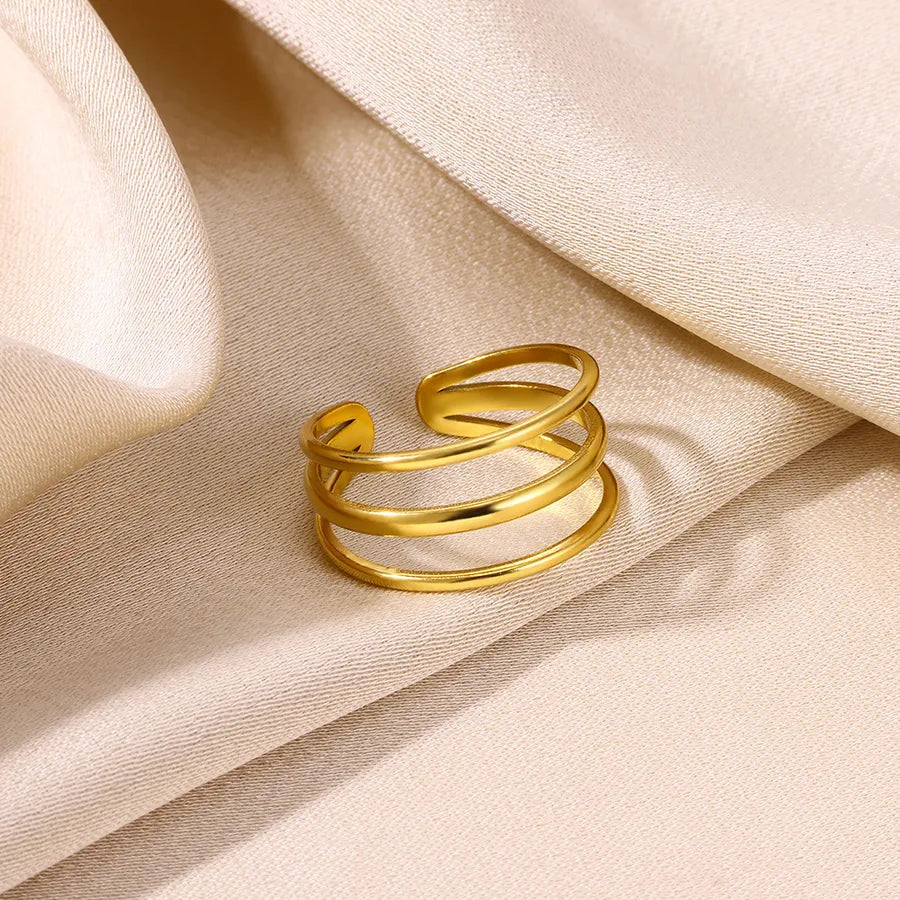 18K Gold Plated Geometric Pearl Ring
