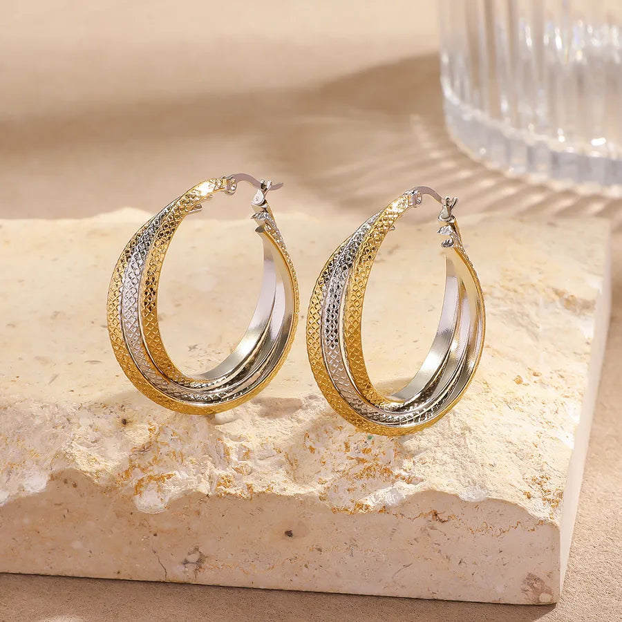 Gold & Silver Gradient Stainless Steel Earrings