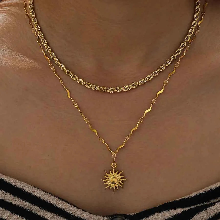 18K Gold Plated Stainless Steel Twist Necklace