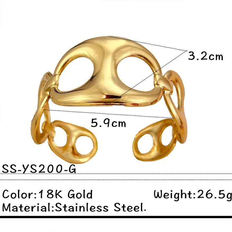 Gold Stainless Steel Wave Bracelet for Women