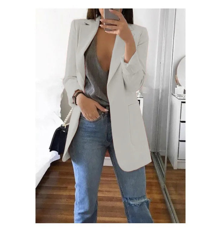 Women's Slim Fit Open Front Blazer Cardigan