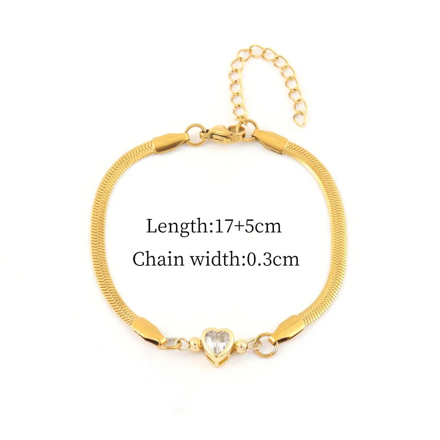 Gold Heart Stainless Steel Bracelet Gold Color1
