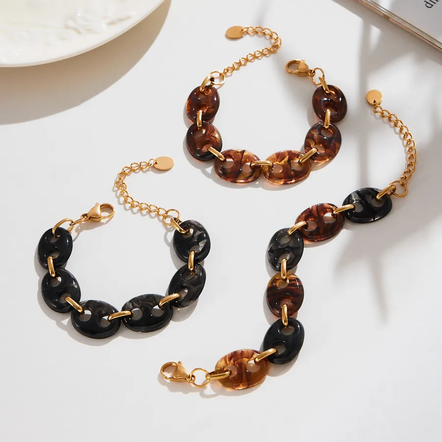 18K Gold Plated Geometric Stainless Steel Bracelet