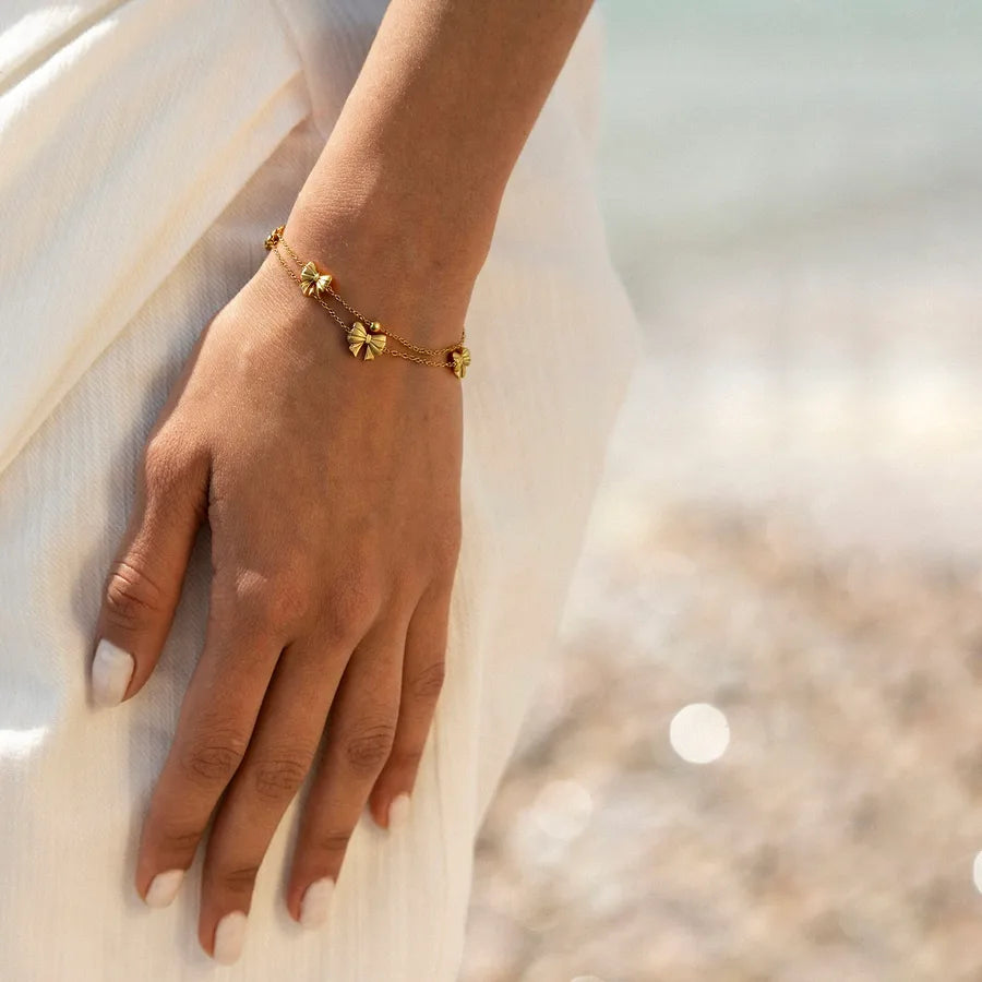 Gold & Silver Bowknot Stainless Steel Bracelet