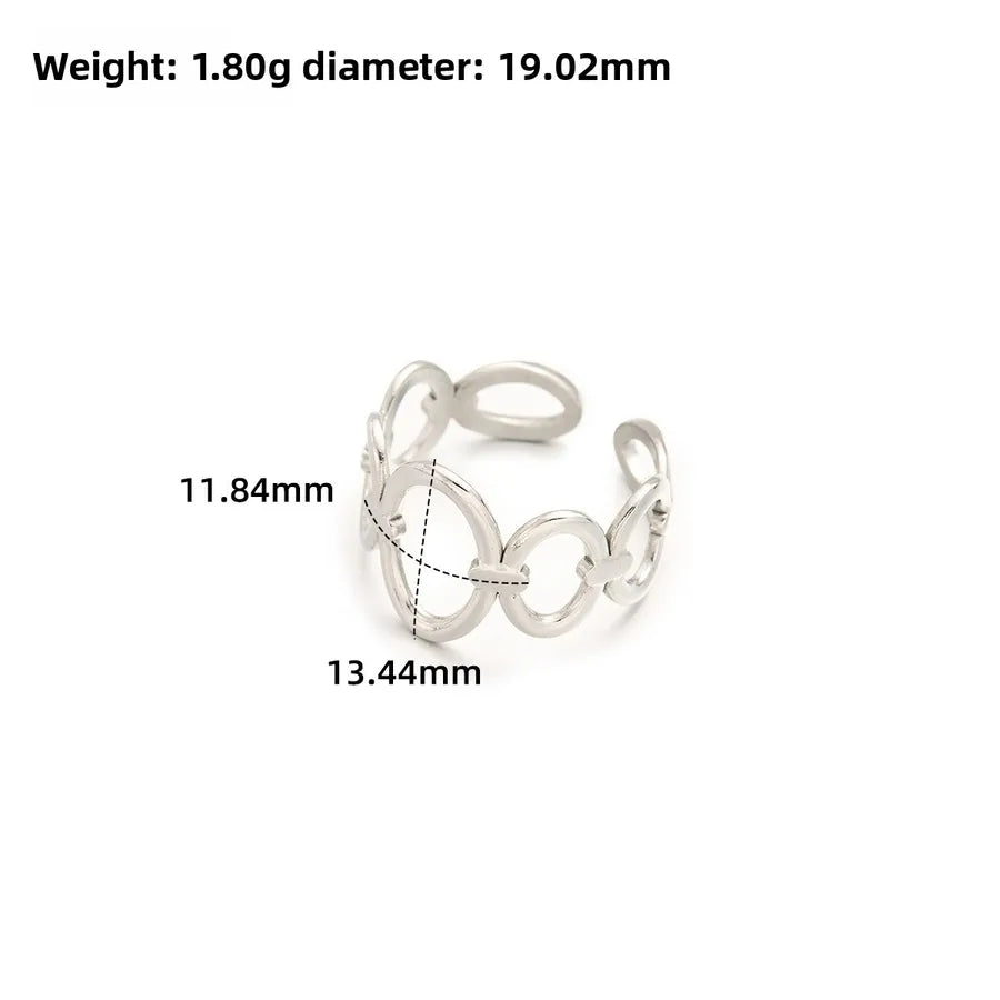 Gold Open Heart Stainless Steel Ring Adjustable Opening J304-Y Steel Color