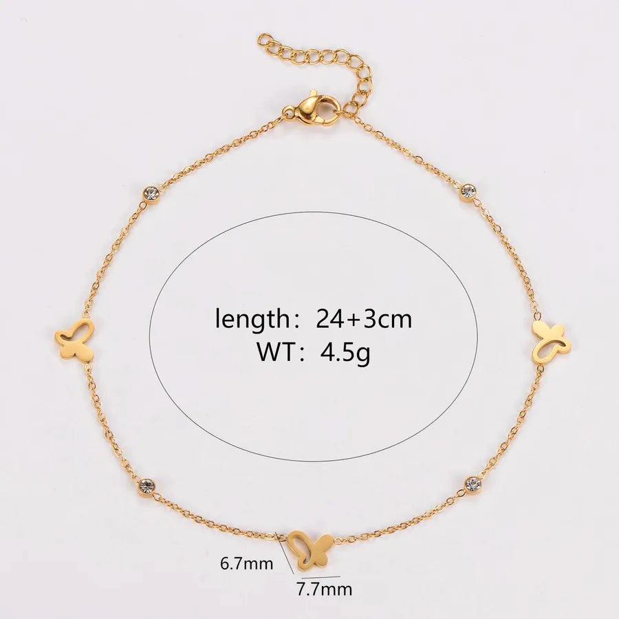 Gold Butterfly Anklet for Women – Stainless Steel