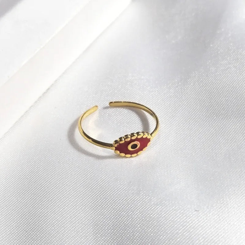 18K Gold Plated Colorful Eye Open Ring