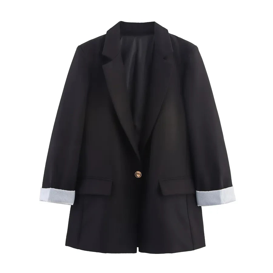 Women's Printed Cuff Blazer Jacket