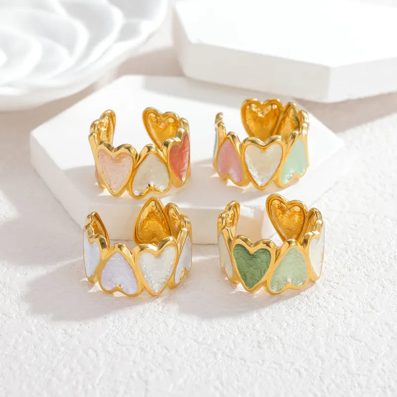 18K Gold Plated Enamel Stainless Steel Ring