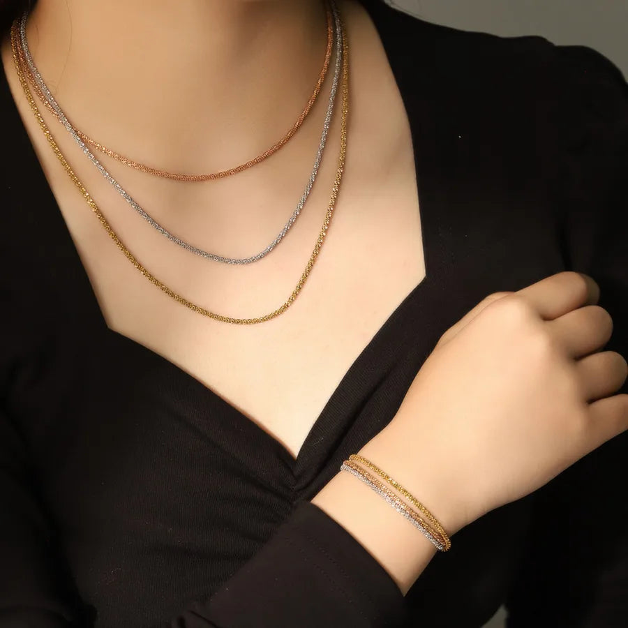 Gold Plated Titanium Steel Floral Necklace