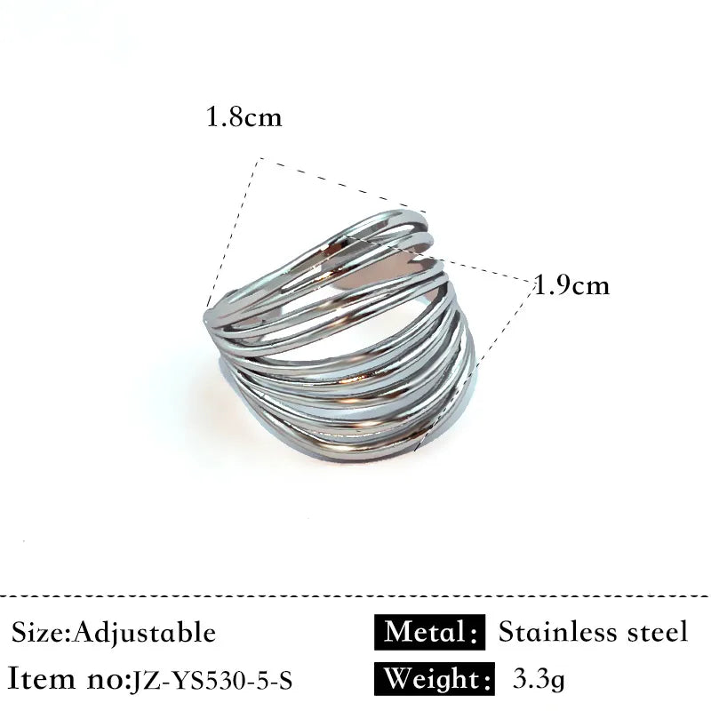 Gold Plated Stainless Steel Wave Animal Ring Silver JZ-YS530-5-S