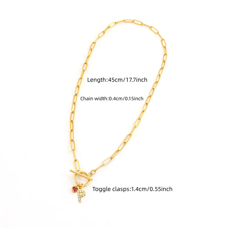 Gold Zircon Crystal Pendant Paperclip Necklace Gold p