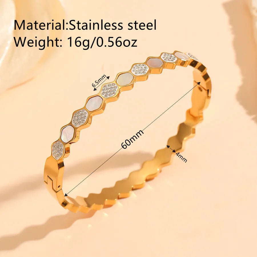 18K Gold PVD Geometric Stainless Steel Bangle