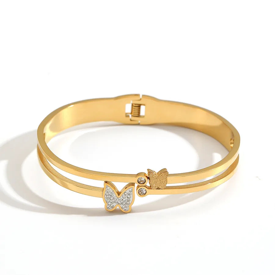 18K Gold Butterfly Bangle – Stainless Steel