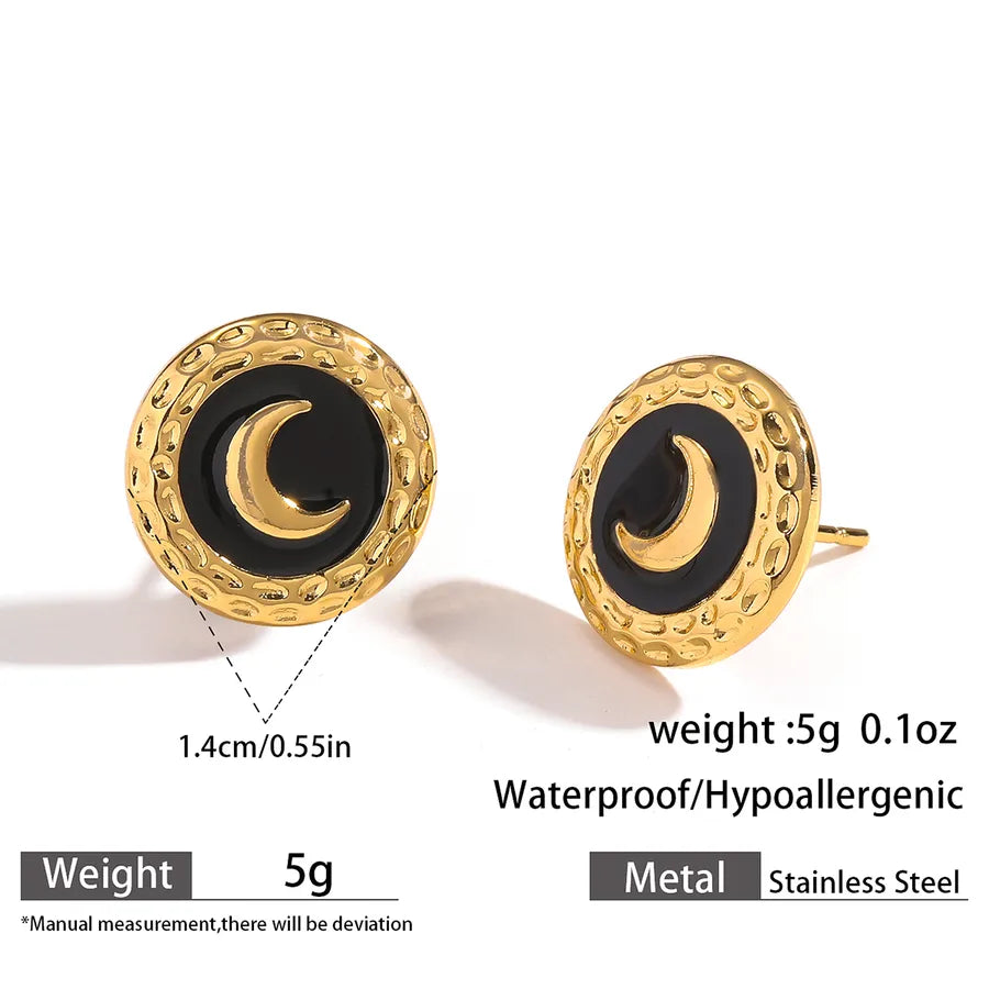 Gold Leaf Drop Earrings – Titanium Steel & Acrylic 10#