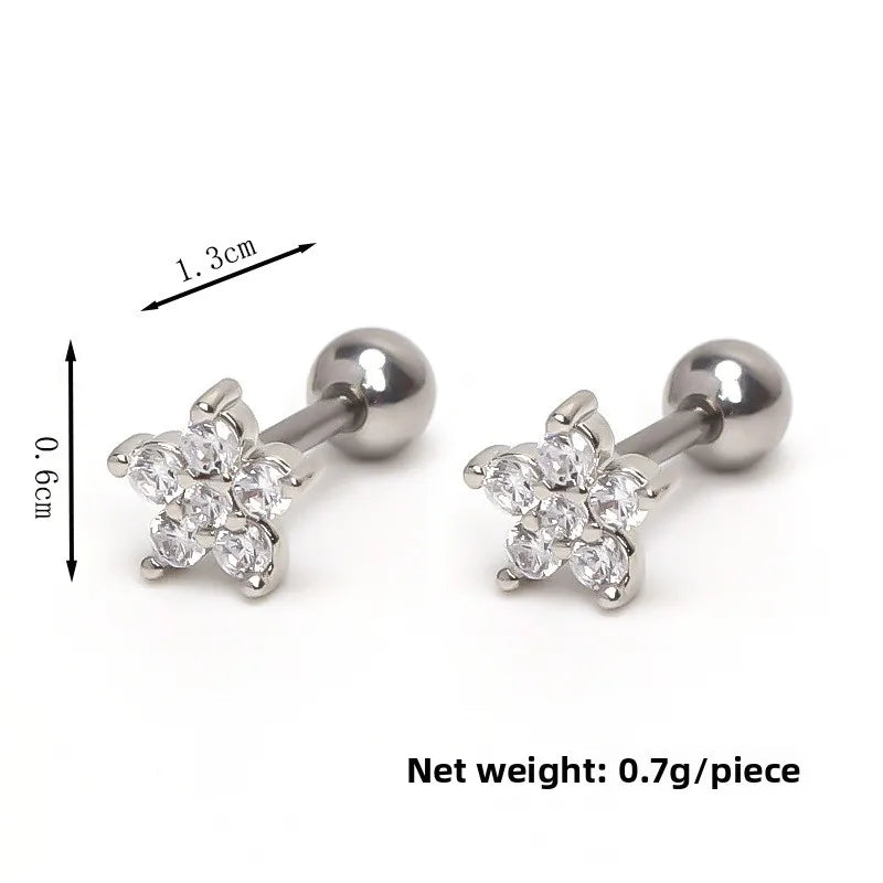 Gold Flower Ear Cuff in Stainless Steel Silver (One Piece)